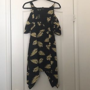 Black with gold feather dress